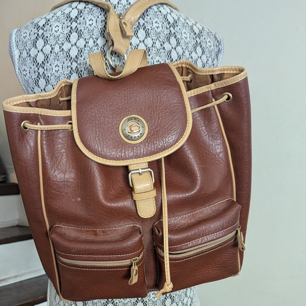 Vintage ACE JAPAN Leather Backpack - Picture 10 of 15